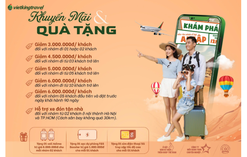 Du lịch Ai Cập 12 Ngày 11 Đêm (Dịch Vụ 5 Sao) – Từ TP.Hồ Chí Minh ⭐⭐⭐⭐⭐