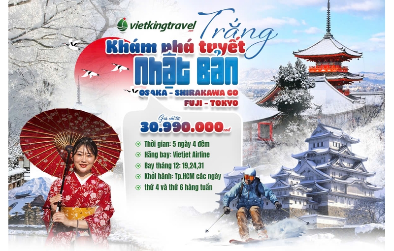 CUNG ĐƯỜNG TUYẾT TRẮNG NHẬT BẢN [OSAKA – SHIRAKAWA GO – FUJI – TOKYO]