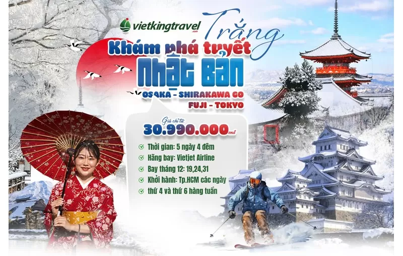 CUNG ĐƯỜNG TUYẾT TRẮNG NHẬT BẢN [OSAKA – SHIRAKAWA GO – FUJI – TOKYO]